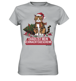 Chaos ist mein Weihnachtsgeschenk – Lustige Katzenillustration - Ladies Premium Shirt Bright Lights Arts