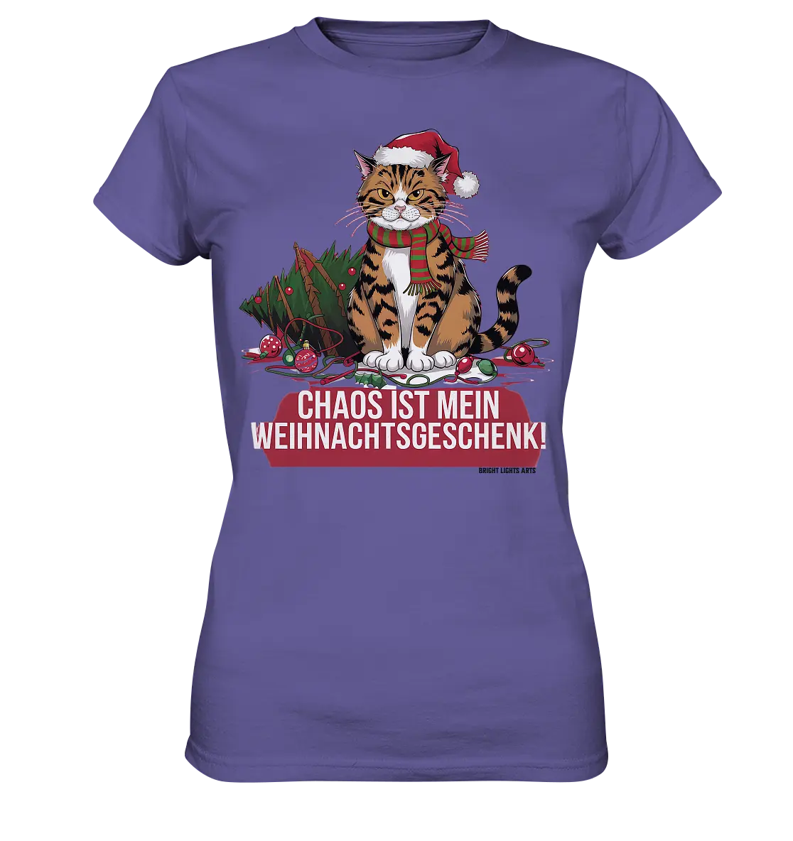 Chaos ist mein Weihnachtsgeschenk – Lustige Katzenillustration - Ladies Premium Shirt Bright Lights Arts