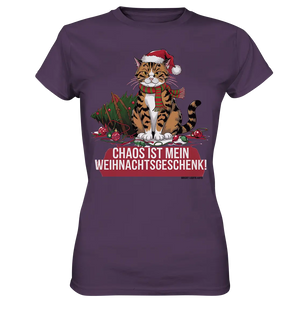 Chaos ist mein Weihnachtsgeschenk – Lustige Katzenillustration - Ladies Premium Shirt Bright Lights Arts