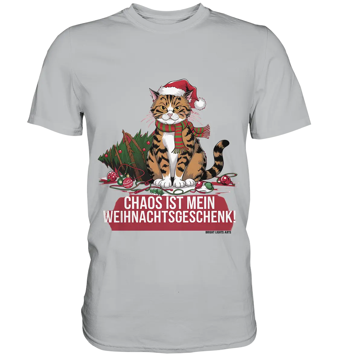 Chaos ist mein Weihnachtsgeschenk – Lustige Katzenillustration - Premium Shirt Bright Lights Arts