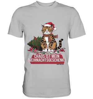 Chaos ist mein Weihnachtsgeschenk – Lustige Katzenillustration - Premium Shirt Bright Lights Arts