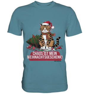 Chaos ist mein Weihnachtsgeschenk – Lustige Katzenillustration - Premium Shirt Bright Lights Arts