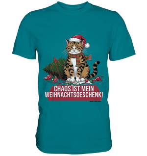 Chaos ist mein Weihnachtsgeschenk – Lustige Katzenillustration - Premium Shirt Bright Lights Arts