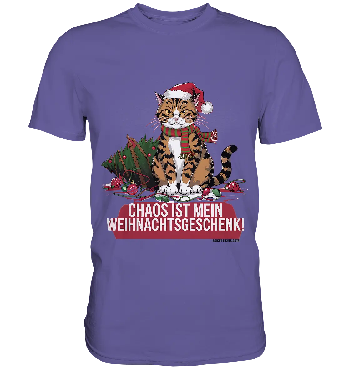 Chaos ist mein Weihnachtsgeschenk – Lustige Katzenillustration - Premium Shirt Bright Lights Arts