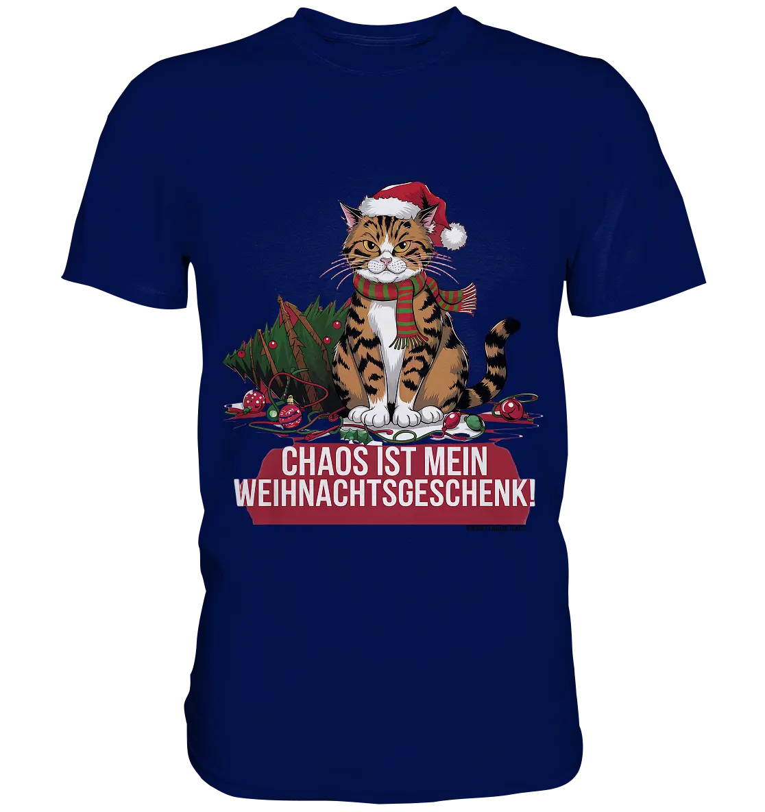 Chaos ist mein Weihnachtsgeschenk – Lustige Katzenillustration - Premium Shirt Bright Lights Arts