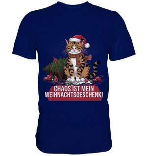 Chaos ist mein Weihnachtsgeschenk – Lustige Katzenillustration - Premium Shirt Bright Lights Arts