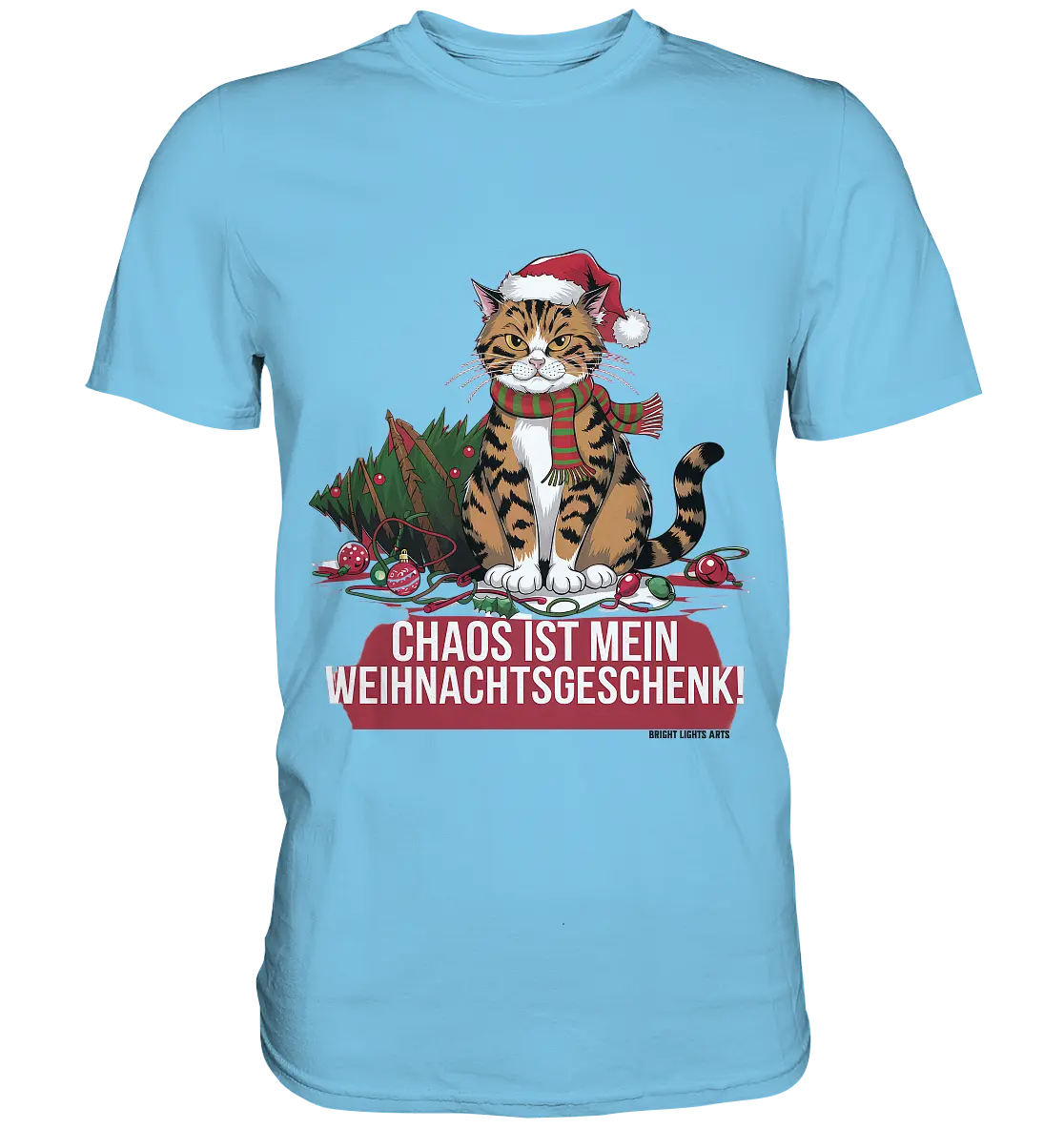 Chaos ist mein Weihnachtsgeschenk – Lustige Katzenillustration - Premium Shirt Bright Lights Arts
