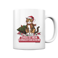 Chaos ist mein Weihnachtsgeschenk – Lustige Katzenillustration - Tasse glossy Bright Lights Arts