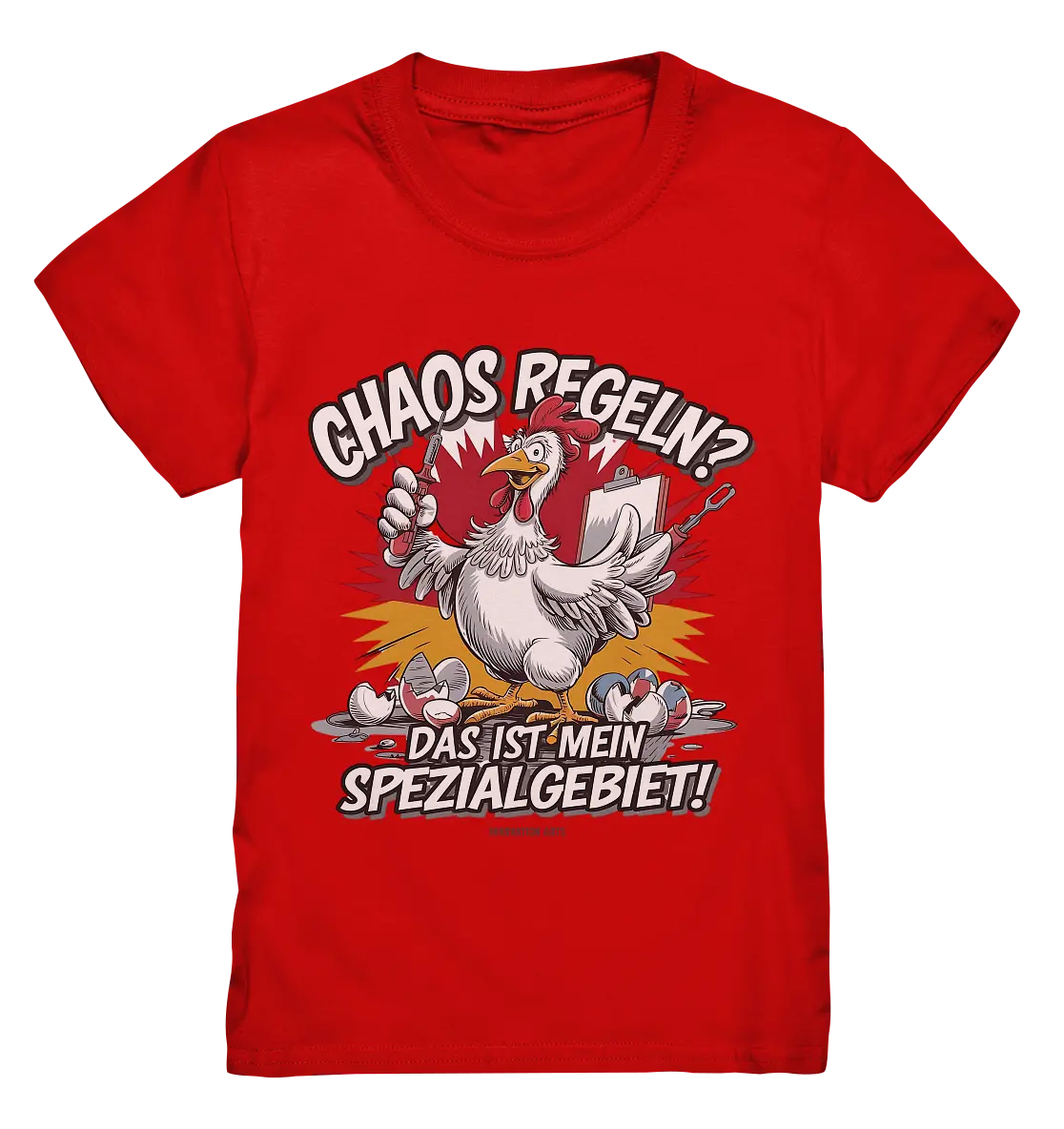 Chaos regeln? Das ist mein Spezialgebiet! – Humorvolles Huhn-Design - Kids Premium Shirt Bright Lights Arts
