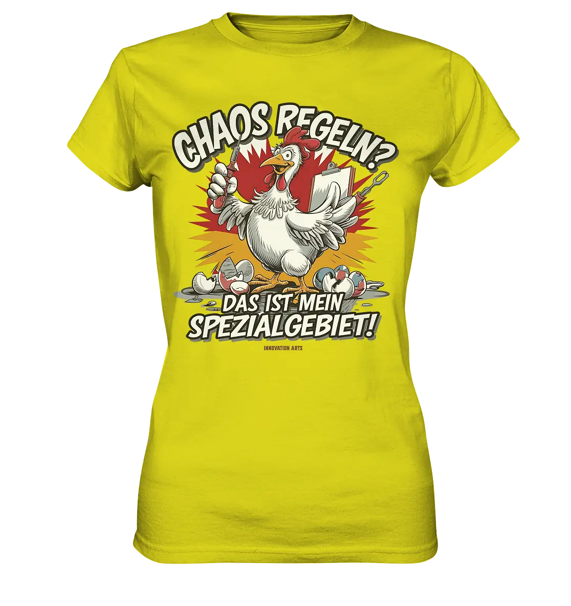 Chaos regeln? Das ist mein Spezialgebiet! – Humorvolles Huhn-Design - Ladies Premium Shirt Bright Lights Arts