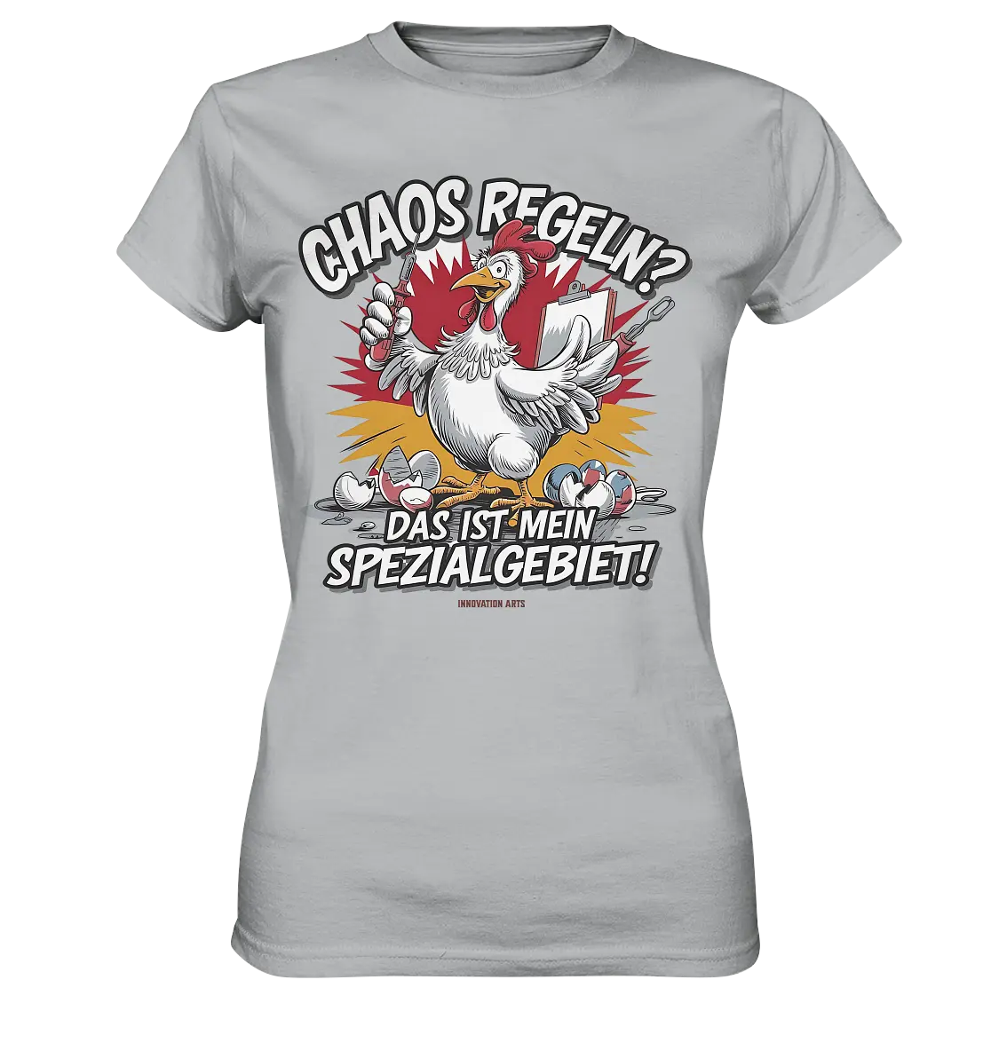 Chaos regeln? Das ist mein Spezialgebiet! – Humorvolles Huhn-Design - Ladies Premium Shirt Bright Lights Arts
