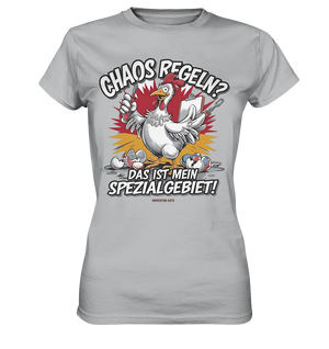 Chaos regeln? Das ist mein Spezialgebiet! – Humorvolles Huhn-Design - Ladies Premium Shirt Bright Lights Arts
