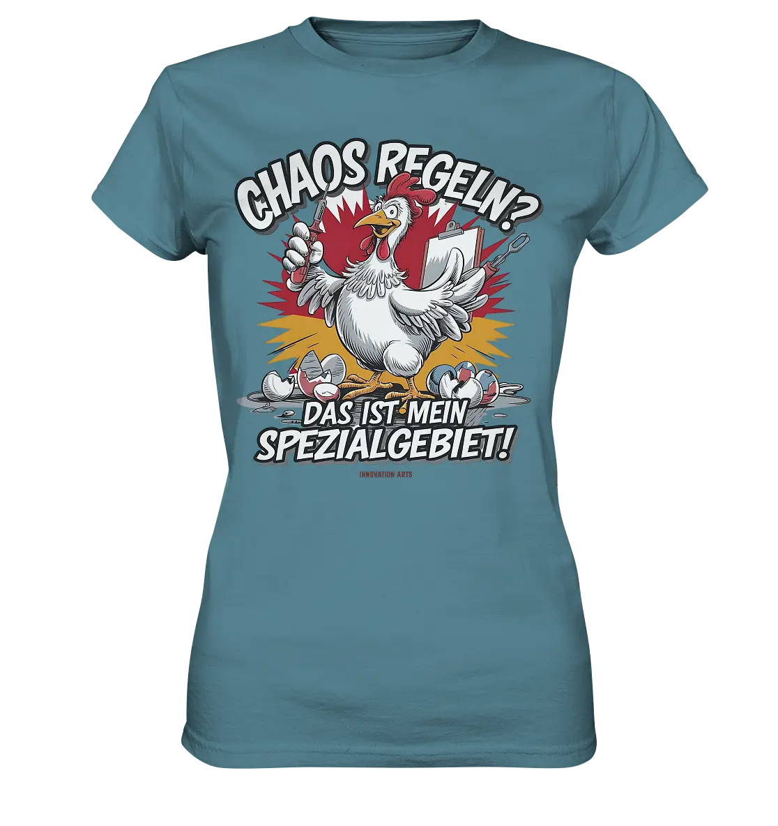 Chaos regeln? Das ist mein Spezialgebiet! – Humorvolles Huhn-Design - Ladies Premium Shirt Bright Lights Arts