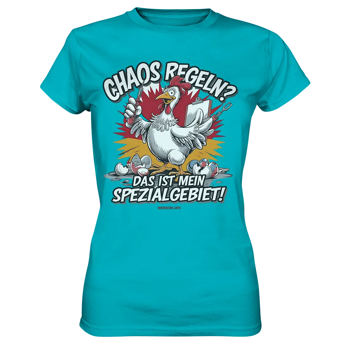 Chaos regeln? Das ist mein Spezialgebiet! – Humorvolles Huhn-Design - Ladies Premium Shirt Bright Lights Arts