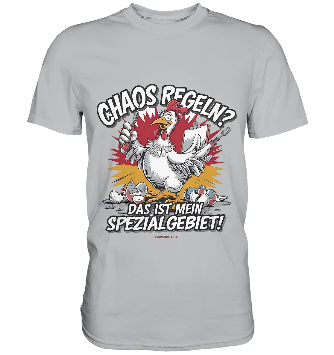 Chaos regeln? Das ist mein Spezialgebiet! – Humorvolles Huhn-Design - Premium Shirt Bright Lights Arts