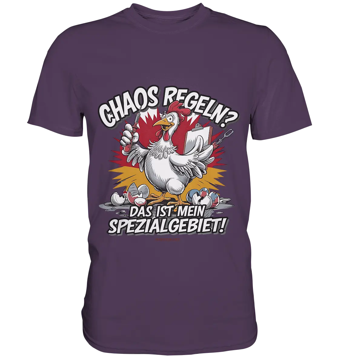 Chaos regeln? Das ist mein Spezialgebiet! – Humorvolles Huhn-Design - Premium Shirt Bright Lights Arts