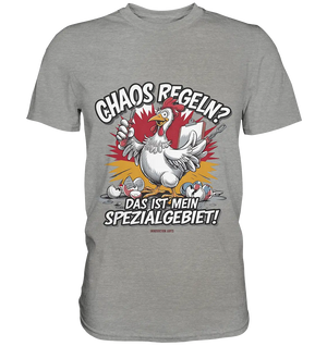 Chaos regeln? Das ist mein Spezialgebiet! – Humorvolles Huhn-Design - Premium Shirt Bright Lights Arts
