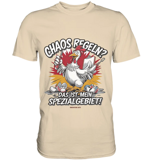 Chaos regeln? Das ist mein Spezialgebiet! – Humorvolles Huhn-Design - Premium Shirt Bright Lights Arts