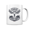 Chase Your Dreams – Motivation trifft kreatives Design - Tasse glossy Bright Lights Arts