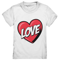 Comic-Herz mit LOVE-Schriftzug - Kids Premium Shirt Bright Lights Arts