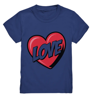 Comic-Herz mit LOVE-Schriftzug - Kids Premium Shirt Bright Lights Arts