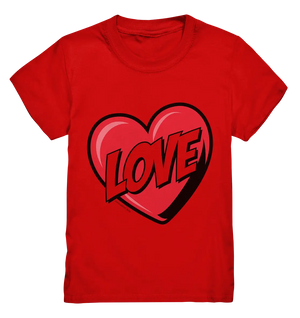Comic-Herz mit LOVE-Schriftzug - Kids Premium Shirt Bright Lights Arts