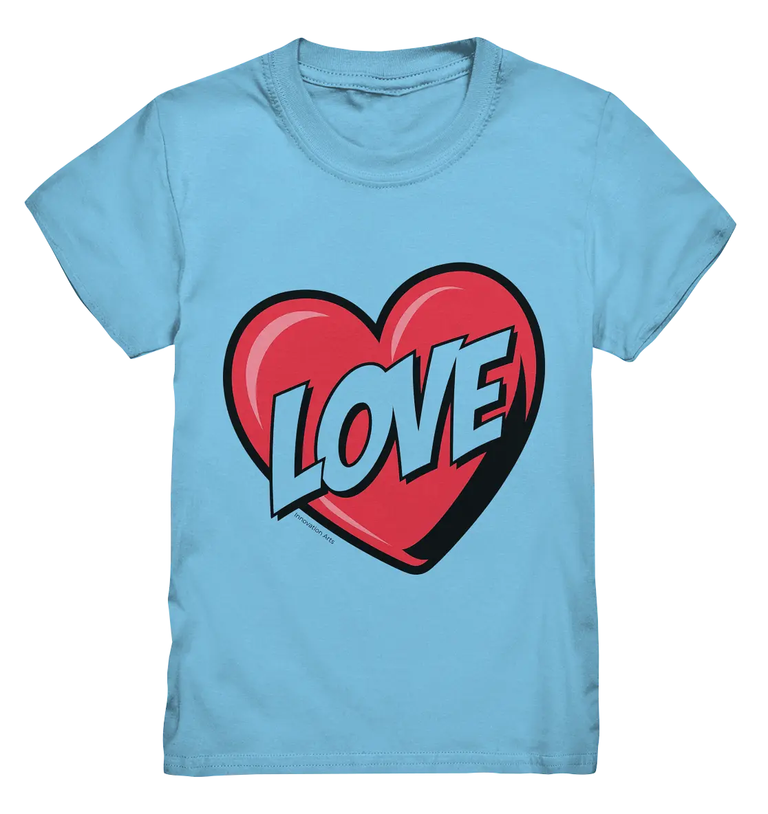 Comic-Herz mit LOVE-Schriftzug - Kids Premium Shirt Bright Lights Arts