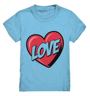 Comic-Herz mit LOVE-Schriftzug - Kids Premium Shirt Bright Lights Arts