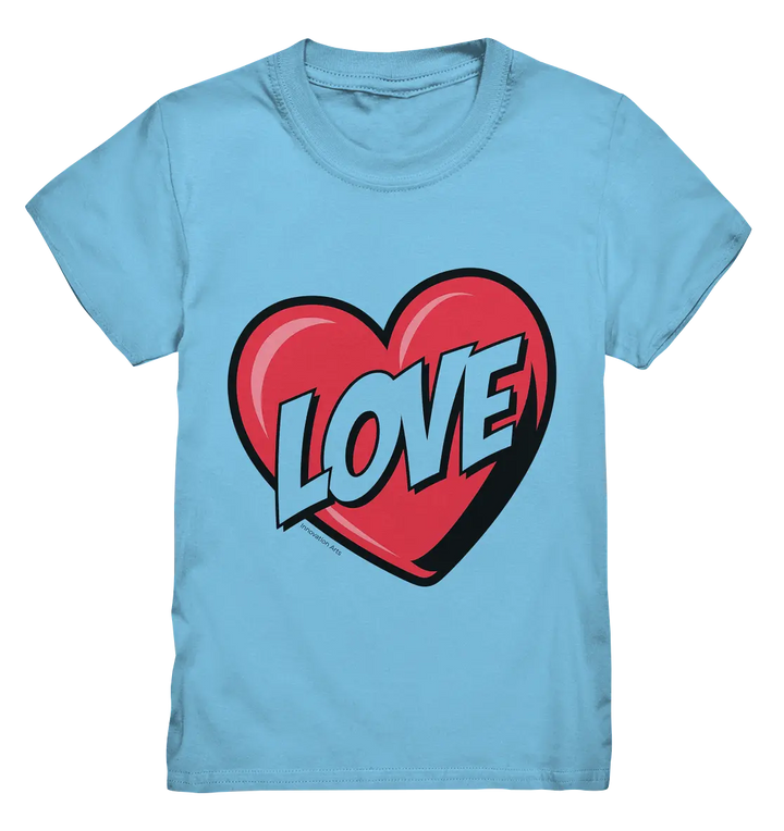 Comic-Herz mit LOVE-Schriftzug - Kids Premium Shirt Bright Lights Arts