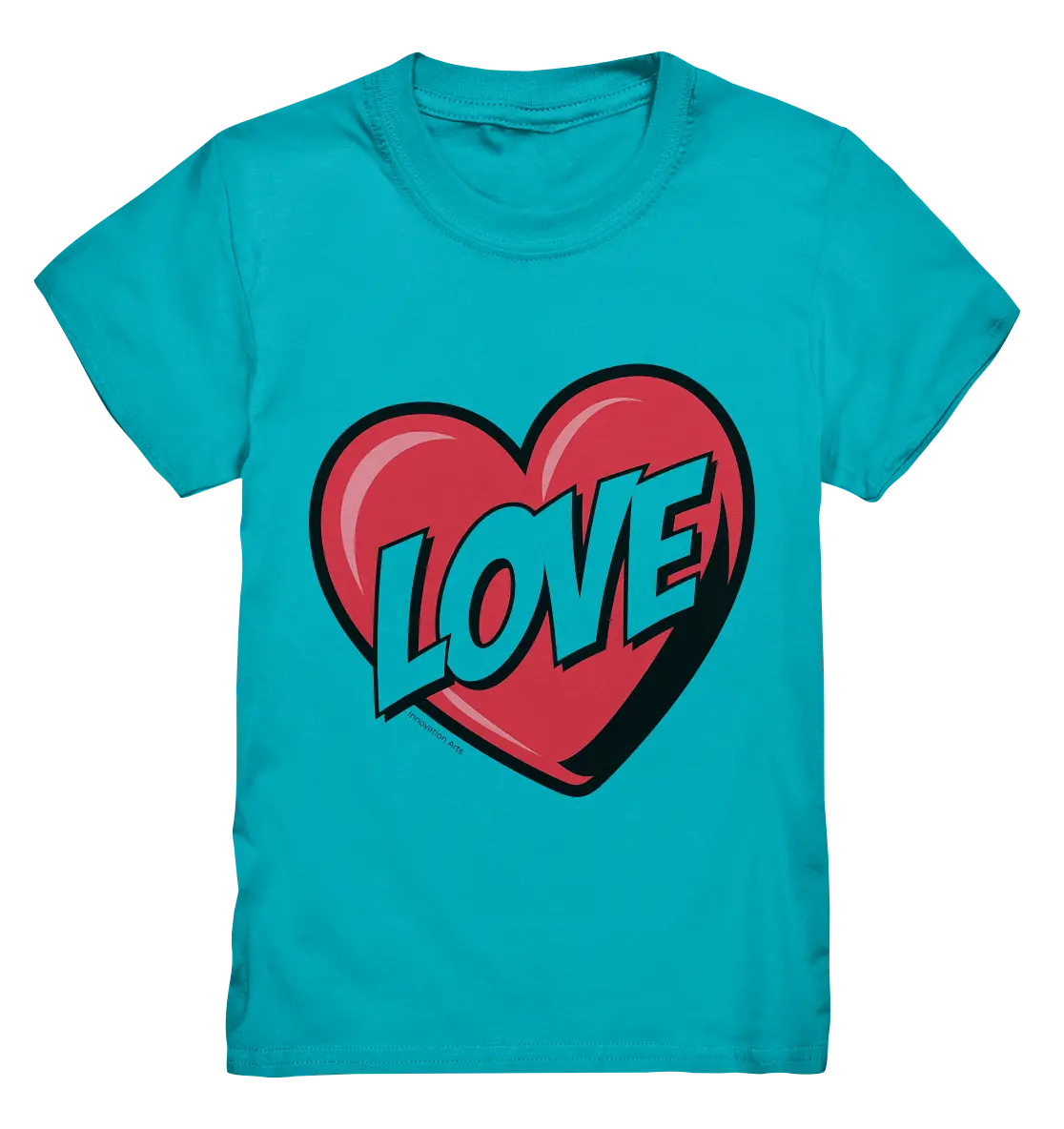 Comic-Herz mit LOVE-Schriftzug - Kids Premium Shirt Bright Lights Arts