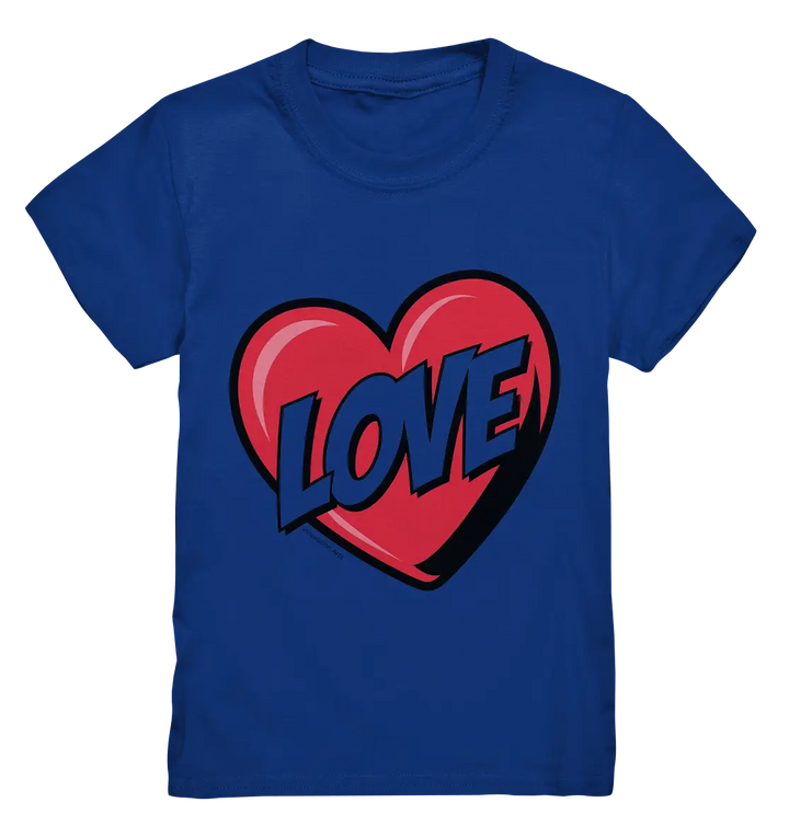 Comic-Herz mit LOVE-Schriftzug - Kids Premium Shirt Bright Lights Arts