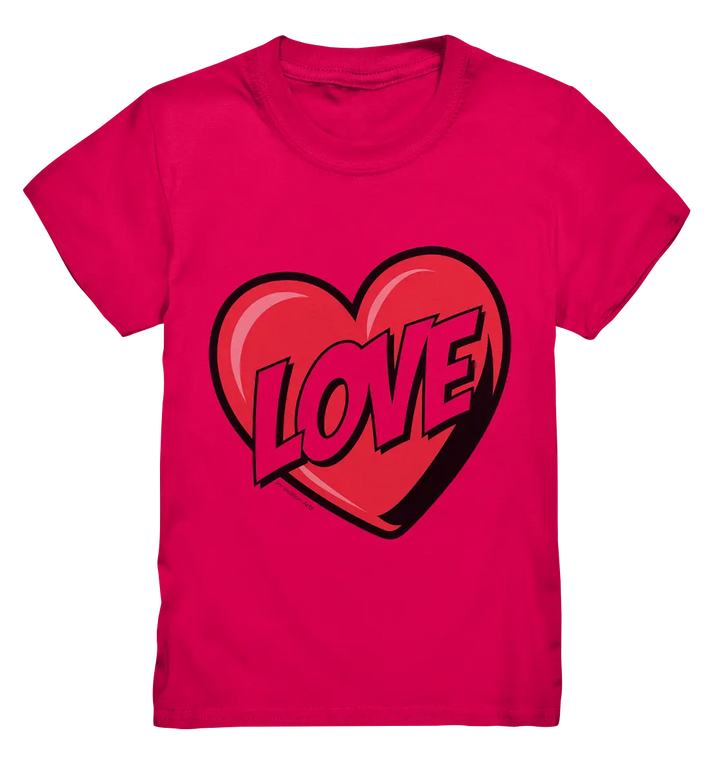 Comic-Herz mit LOVE-Schriftzug - Kids Premium Shirt Bright Lights Arts
