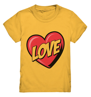 Comic-Herz mit LOVE-Schriftzug - Kids Premium Shirt Bright Lights Arts