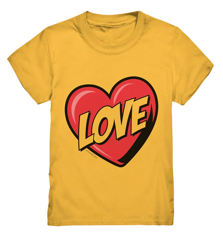 Comic-Herz mit LOVE-Schriftzug - Kids Premium Shirt Bright Lights Arts
