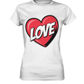 Comic-Herz mit LOVE-Schriftzug - Ladies Premium Shirt Bright Lights Arts