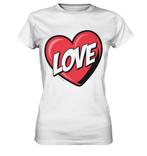 Comic-Herz mit LOVE-Schriftzug - Ladies Premium Shirt Bright Lights Arts