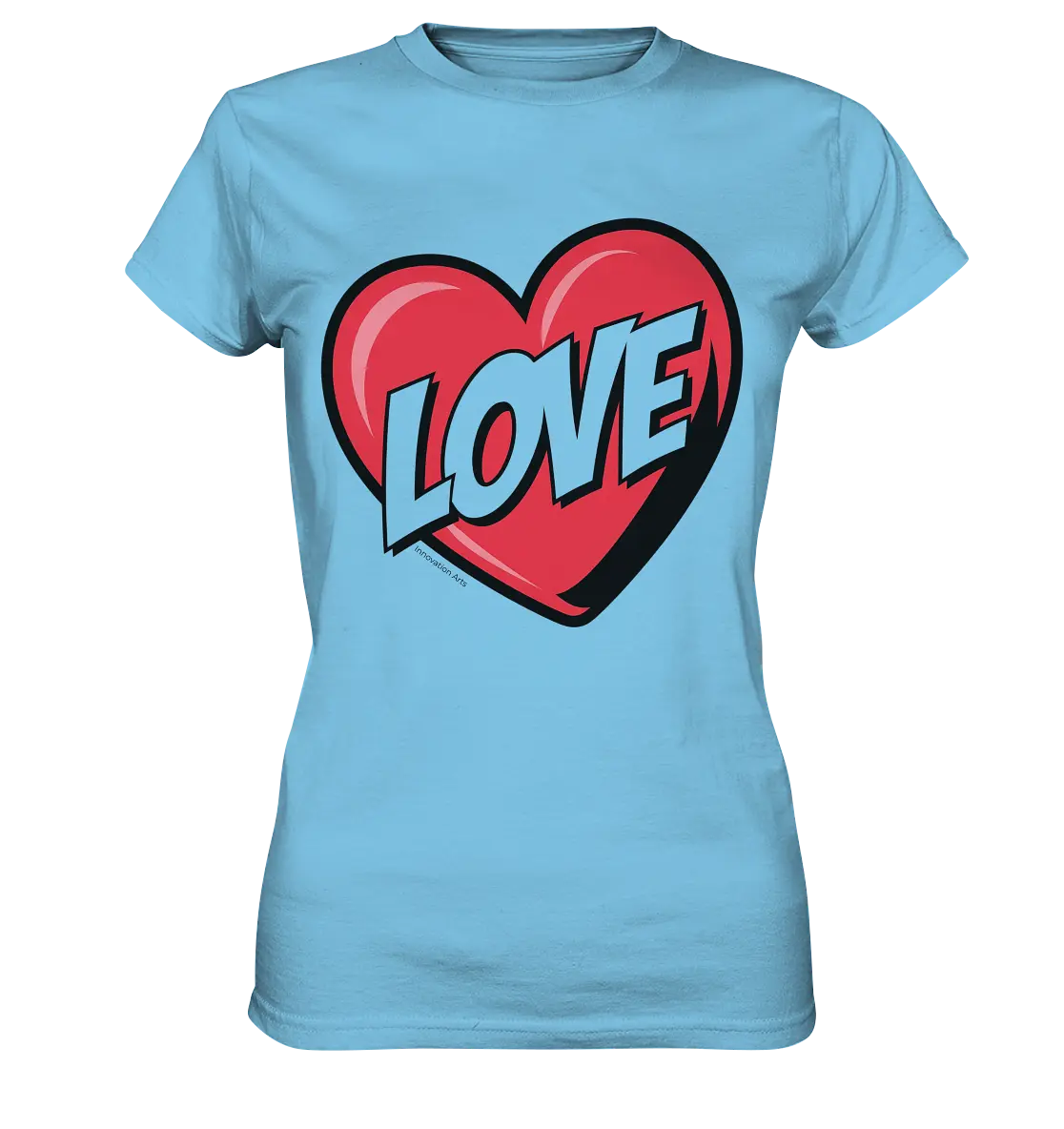 Comic-Herz mit LOVE-Schriftzug - Ladies Premium Shirt Bright Lights Arts