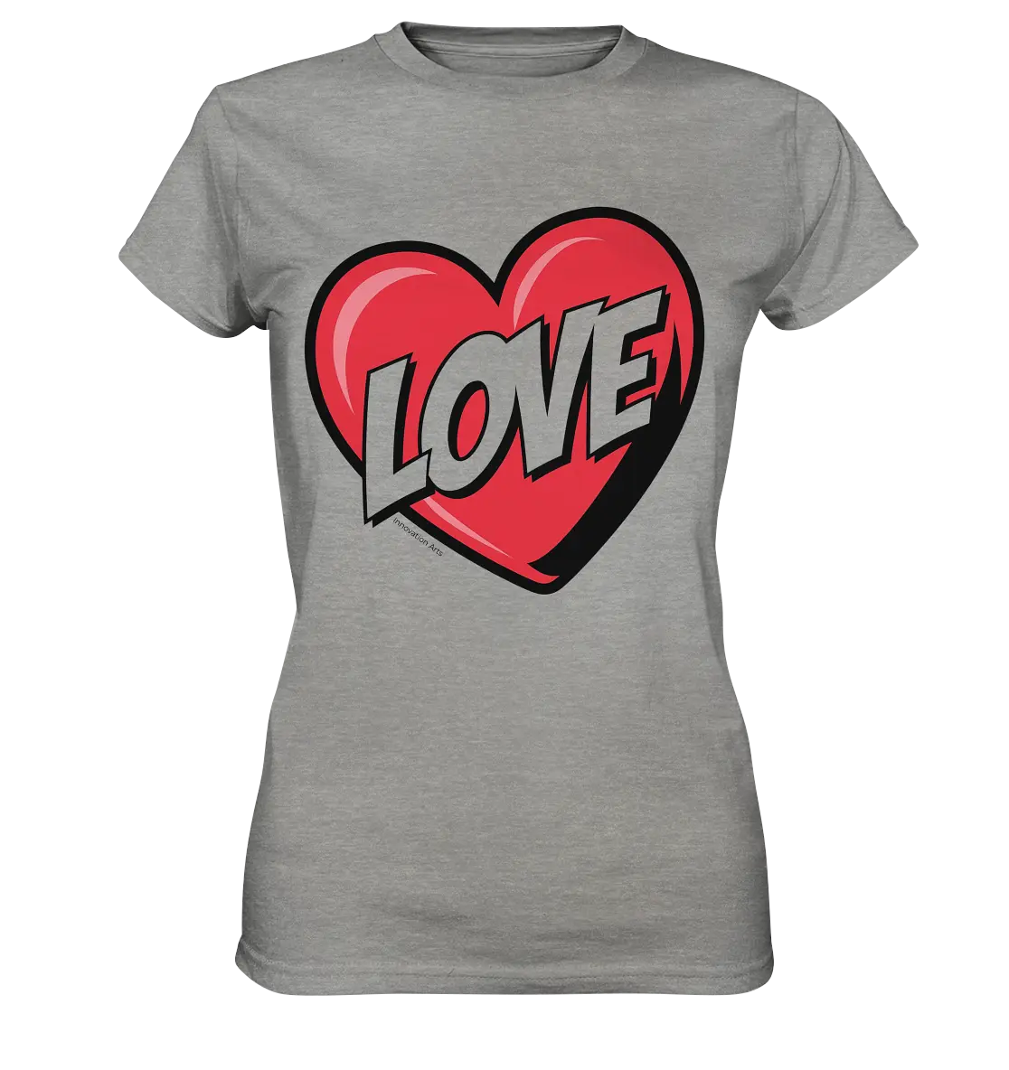 Comic-Herz mit LOVE-Schriftzug - Ladies Premium Shirt Bright Lights Arts