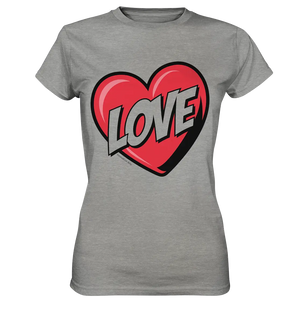 Comic-Herz mit LOVE-Schriftzug - Ladies Premium Shirt Bright Lights Arts