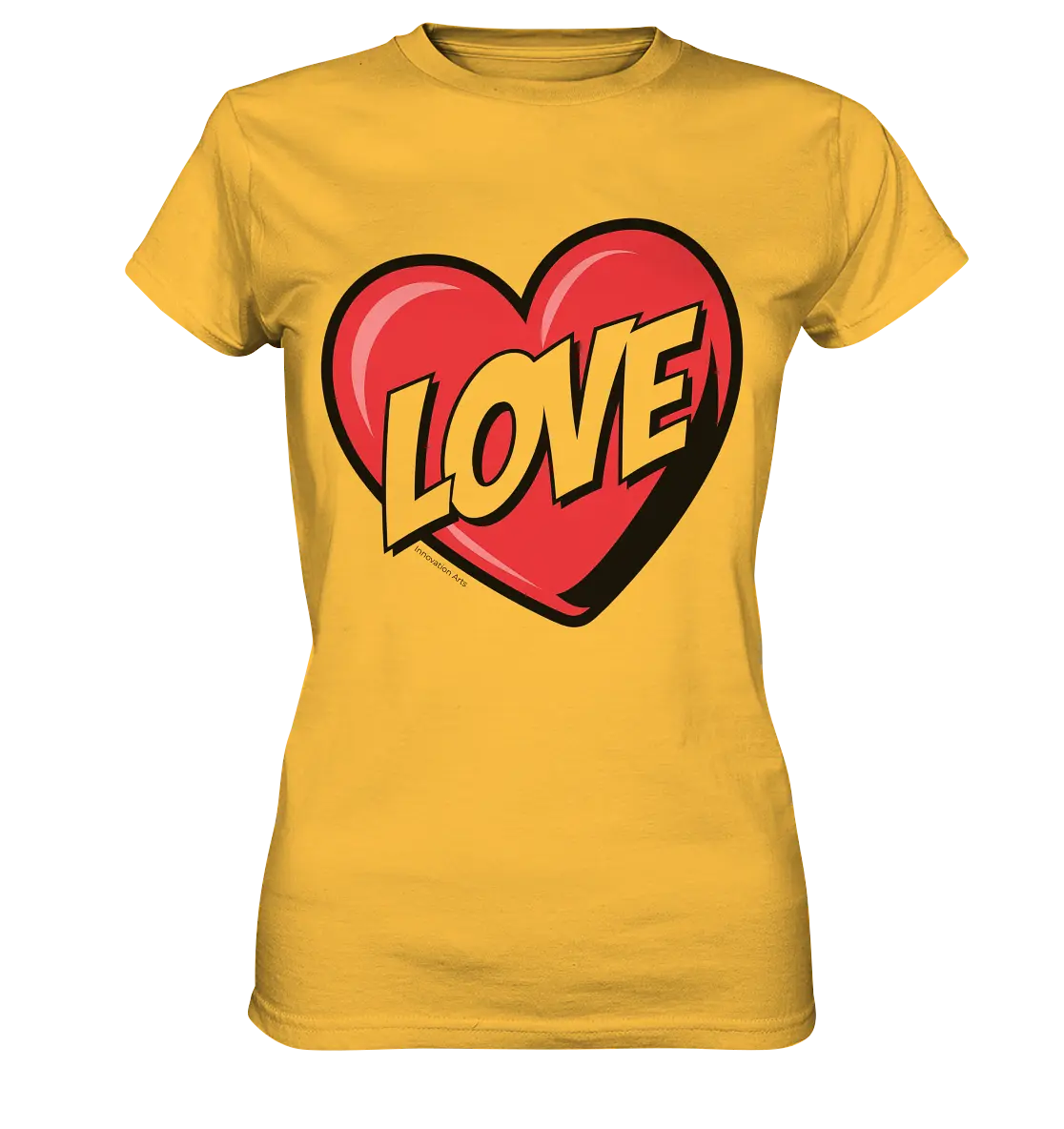 Comic-Herz mit LOVE-Schriftzug - Ladies Premium Shirt Bright Lights Arts
