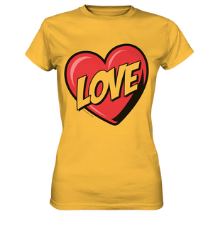 Comic-Herz mit LOVE-Schriftzug - Ladies Premium Shirt Bright Lights Arts