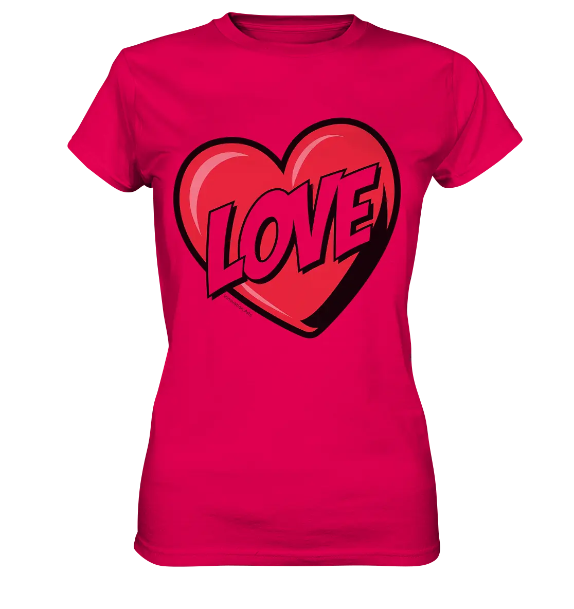 Comic-Herz mit LOVE-Schriftzug - Ladies Premium Shirt Bright Lights Arts