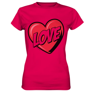 Comic-Herz mit LOVE-Schriftzug - Ladies Premium Shirt Bright Lights Arts