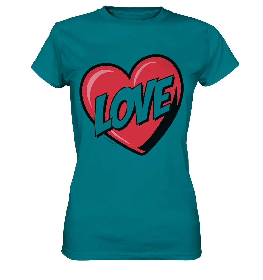 Comic-Herz mit LOVE-Schriftzug - Ladies Premium Shirt Bright Lights Arts