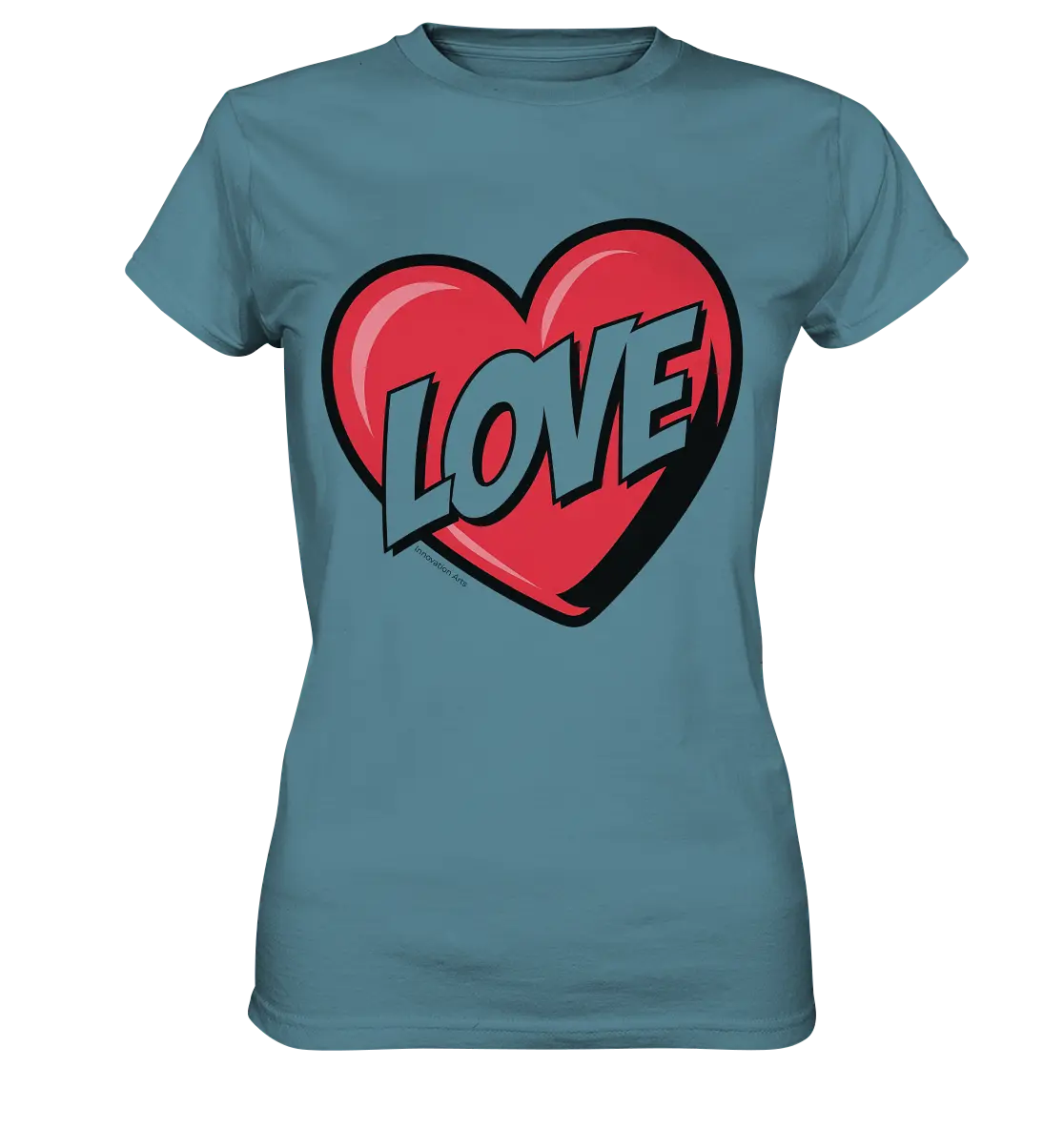 Comic-Herz mit LOVE-Schriftzug - Ladies Premium Shirt Bright Lights Arts
