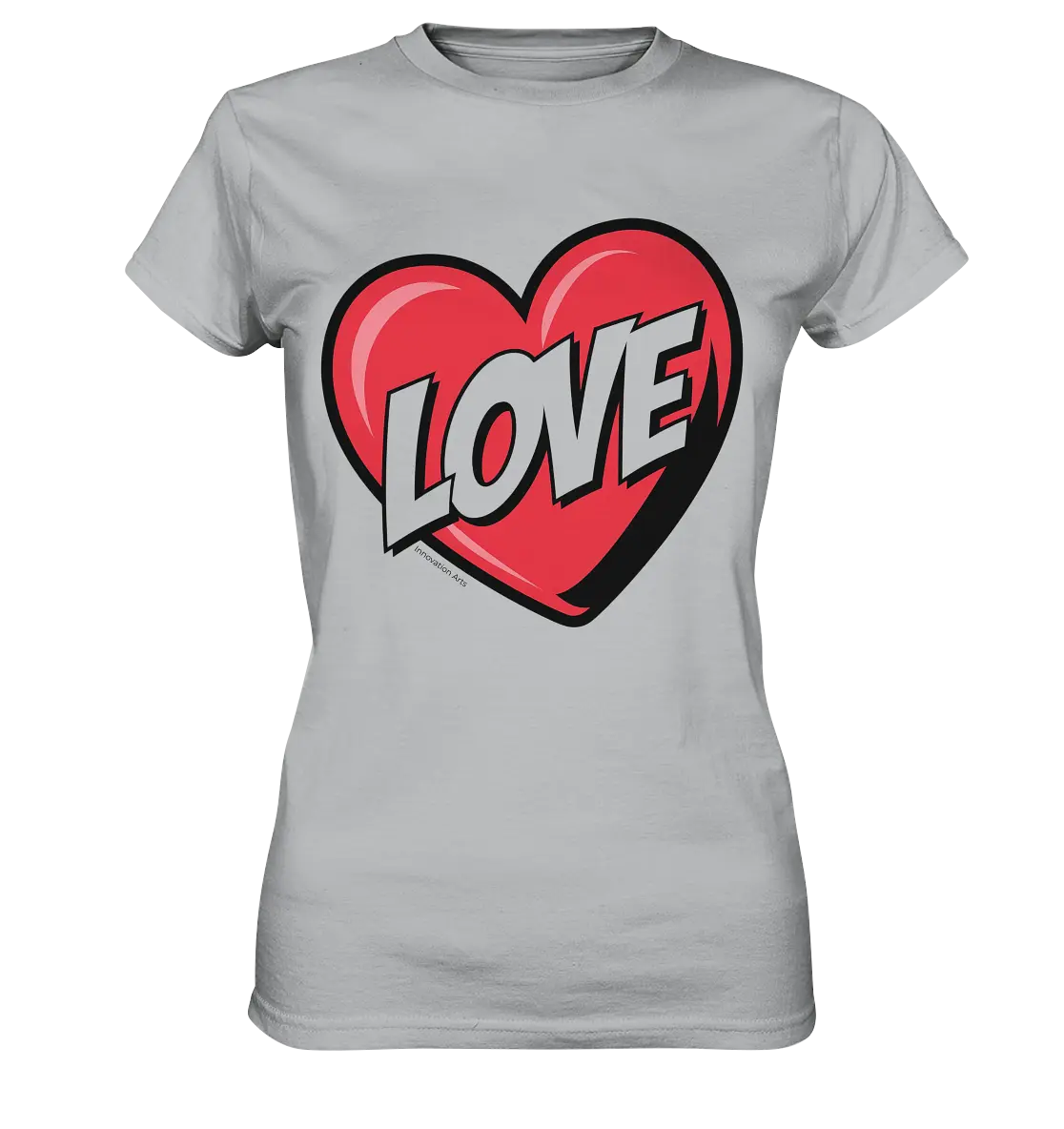 Comic-Herz mit LOVE-Schriftzug - Ladies Premium Shirt Bright Lights Arts