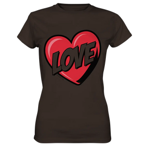 Comic-Herz mit LOVE-Schriftzug - Ladies Premium Shirt Bright Lights Arts