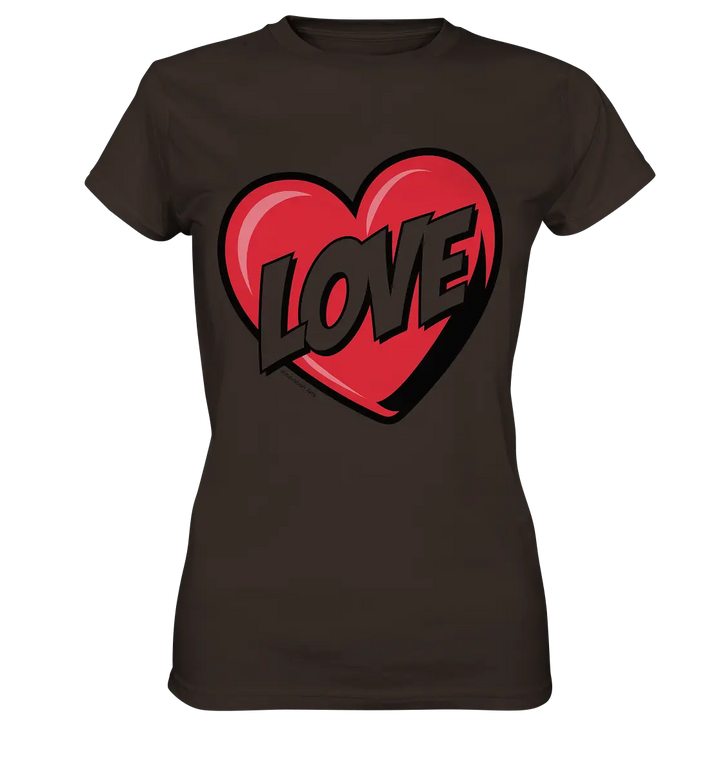 Comic-Herz mit LOVE-Schriftzug - Ladies Premium Shirt Bright Lights Arts