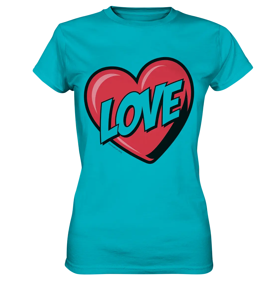 Comic-Herz mit LOVE-Schriftzug - Ladies Premium Shirt Bright Lights Arts
