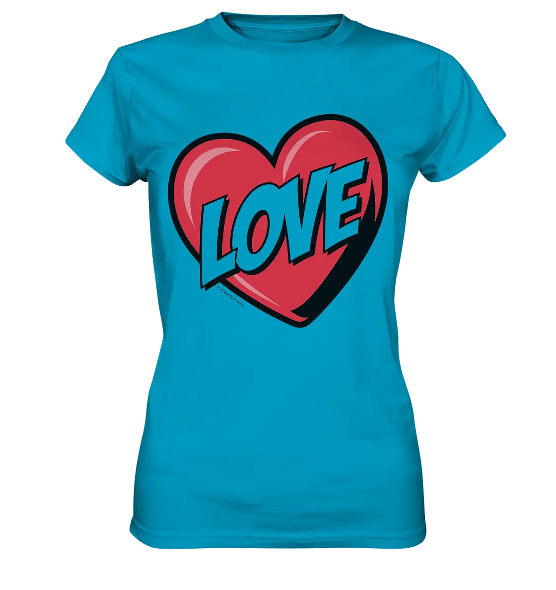 Comic-Herz mit LOVE-Schriftzug - Ladies Premium Shirt Bright Lights Arts